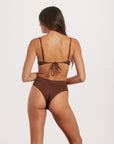 High waist brown bikini bottom