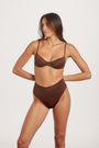 High waist brown bikini bottom