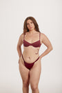 burgundy bikini top
