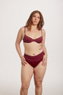High waist burgundy bottom